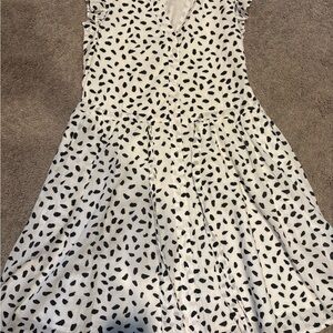 On 34th White and Black Polka Dot Dress